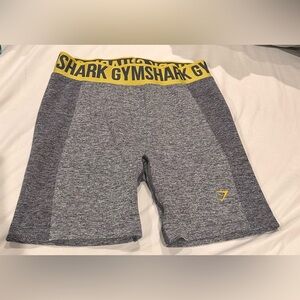 Gymshark Athletic Shorts in Gray with Yellow Waistband